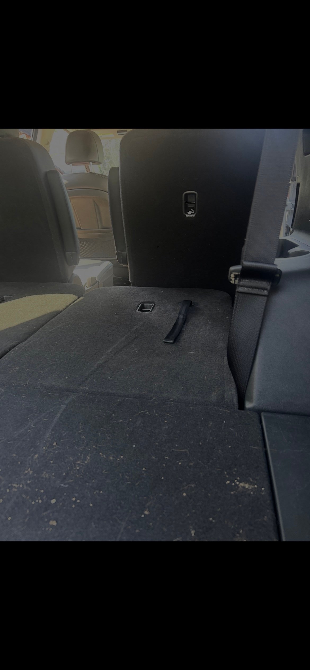 Dirty car trunk before auto detailing Bel Air Maryland